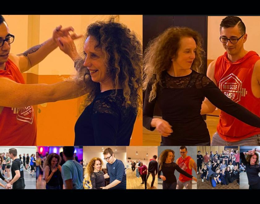 montage of photos of swing dancers