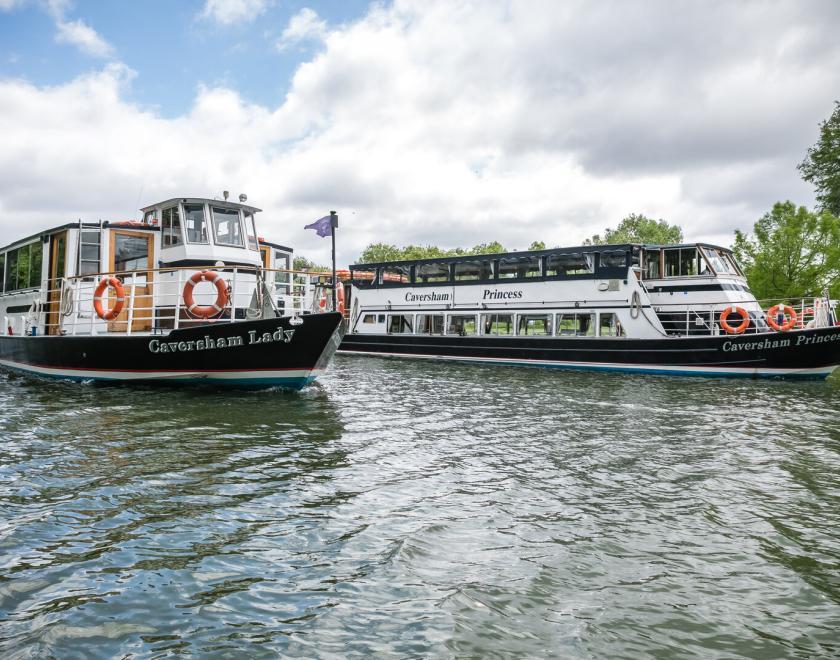 Caversham Princess & Caversham Lady boats side by side on the river