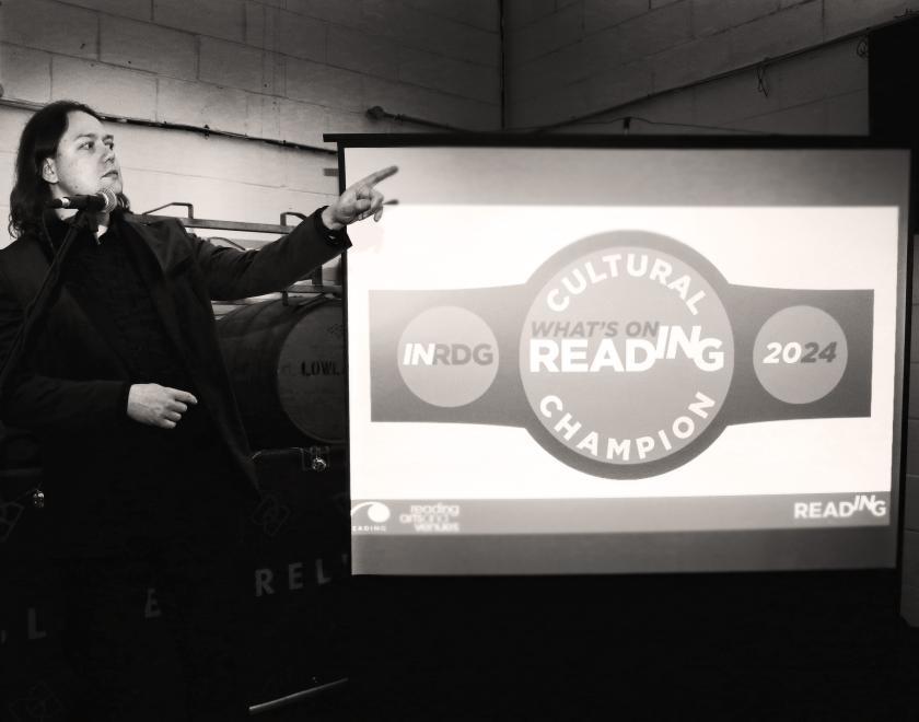 Host and compere Damien Passmore at the What's On Reading Cultural Champions event