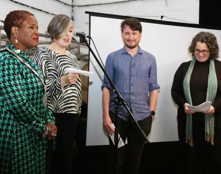 Judges Deputy Mayor Alice Mpufo Coles, Lorraine Briffit, Adam Koszary and Alexa Volker at the What's On Reading Cultural Champions event