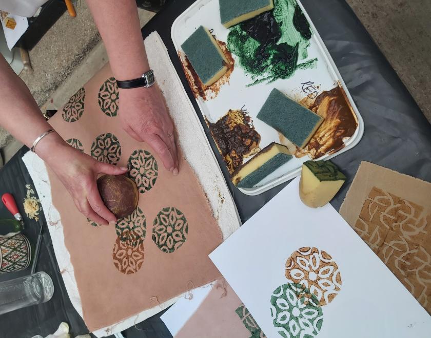 A picture of block printing with natural dyes