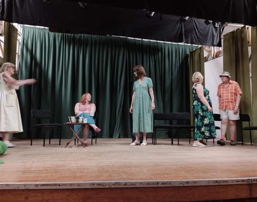 Actors rehearsing Entertaining Angels at Twyford Drama