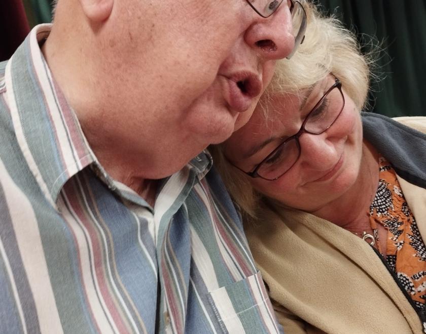 Actors rehearsing Entertaining Angels at Twyford Drama