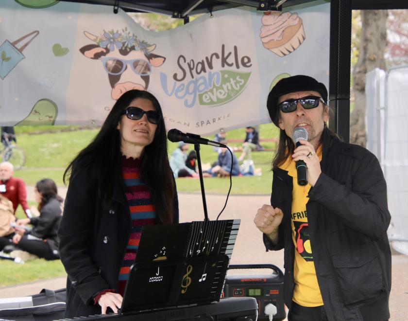 People enjoying Reading Vegan Fiesta 