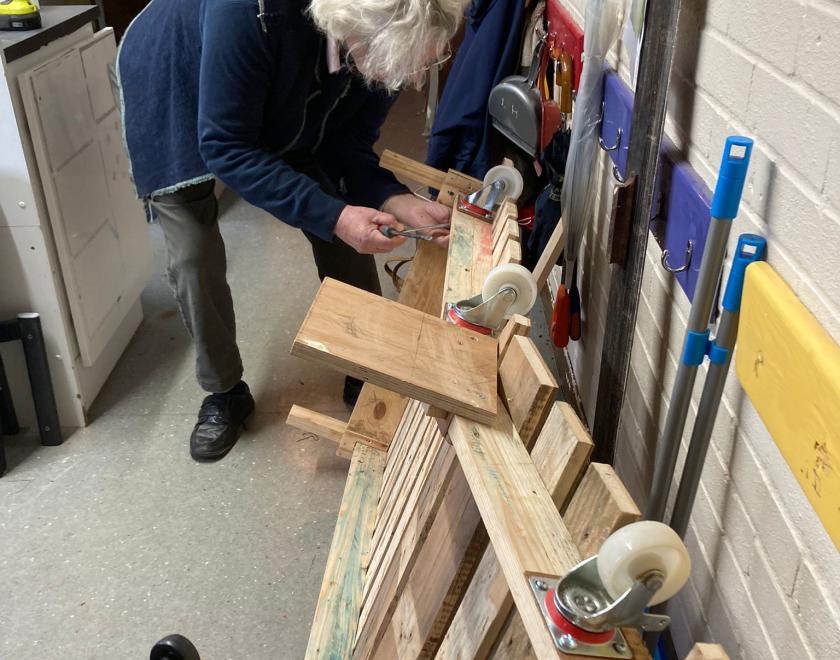 Building the set for Buttons' Dream: A New Pantomime at Twyford Drama