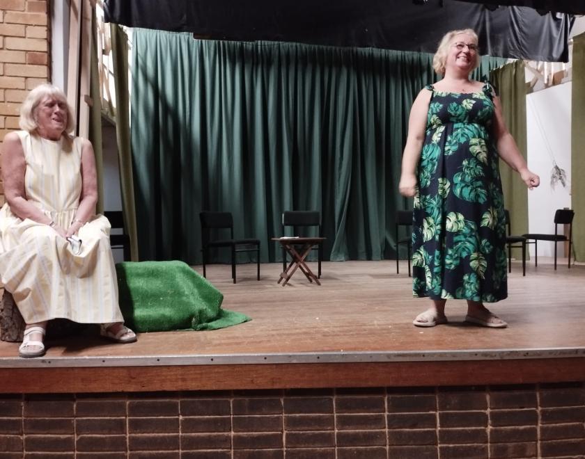 Actors rehearsing Entertaining Angels at Twyford Drama