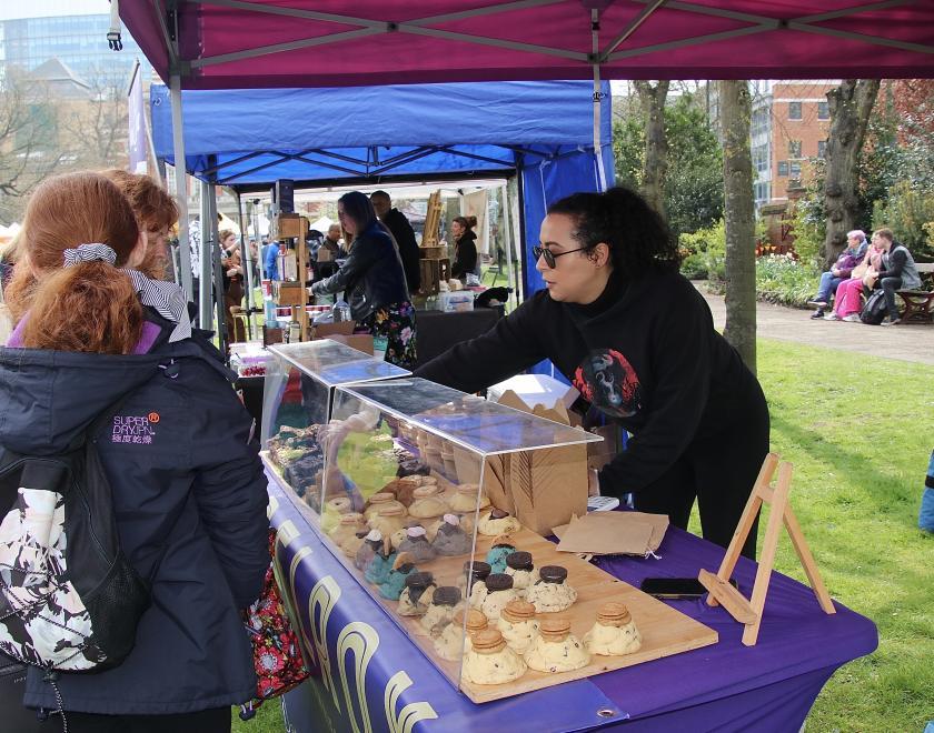 People enjoying Reading Vegan Fiesta 