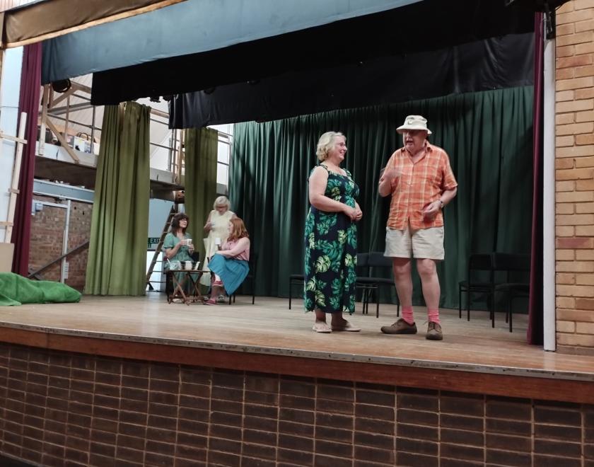 Actors rehearsing Entertaining Angels at Twyford Drama