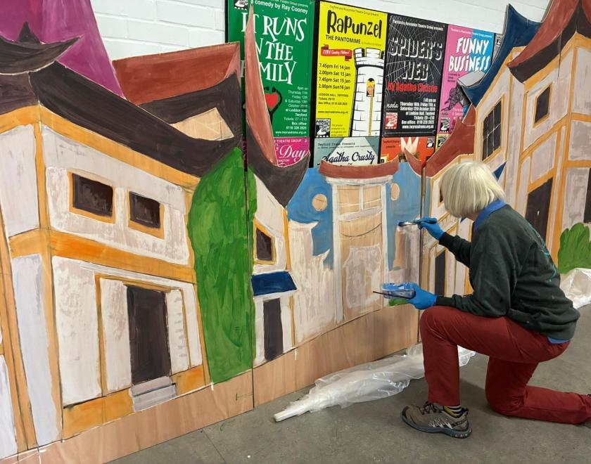 Building the set for Twyford Drama's panto Aladdin