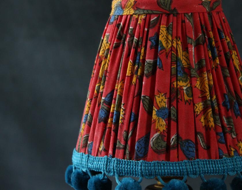 Aimée Alice Payton - Small gathered clip lampshade with pompoms