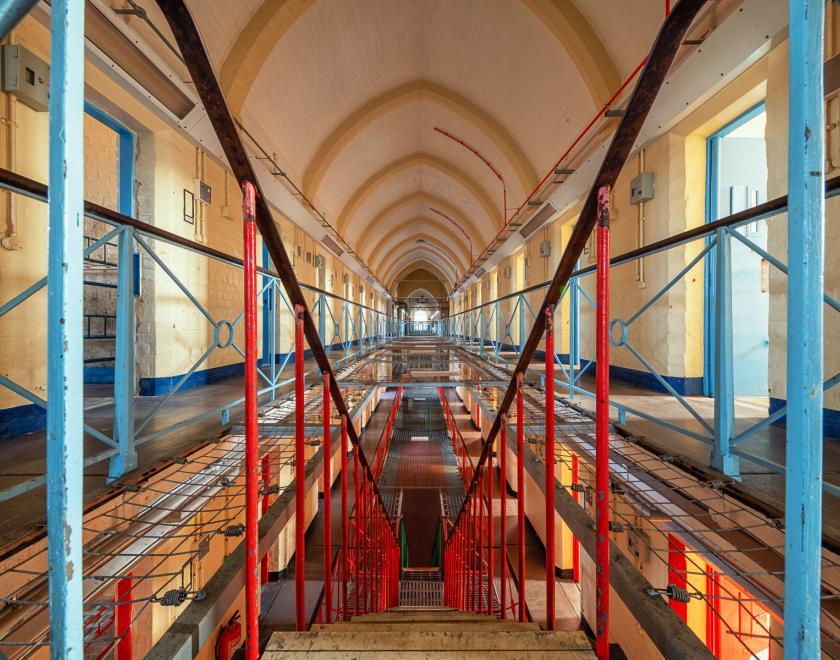 A view of the inside of Reading gaol, now closed to the public.