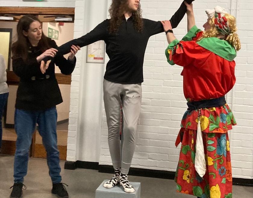 Rehearsing for Buttons' Dream, the Twyford drama panto of 2025