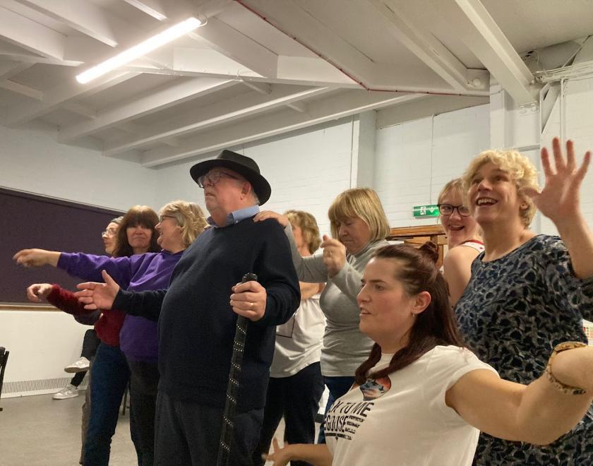 Rehearsing for Buttons' Dream, the Twyford drama panto of 2025