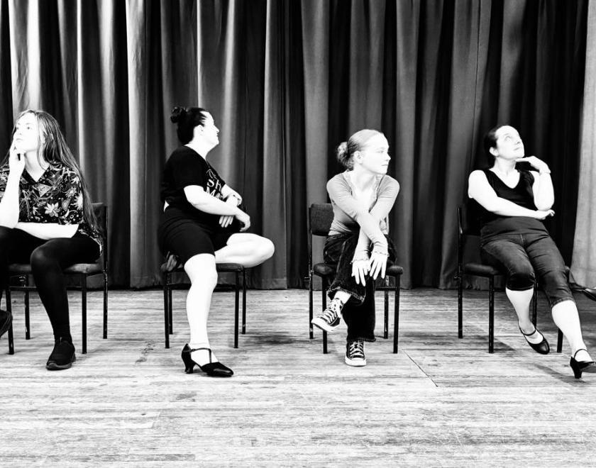 Actors rehearsing their bit for Twyford Drama's Diamond Gems show