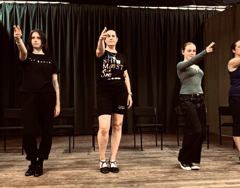 Actors rehearsing their bit for Twyford Drama's Diamond Gems show