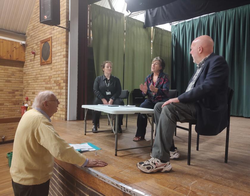 Actors rehearsing their bit for Twyford Drama's Diamond Gems show