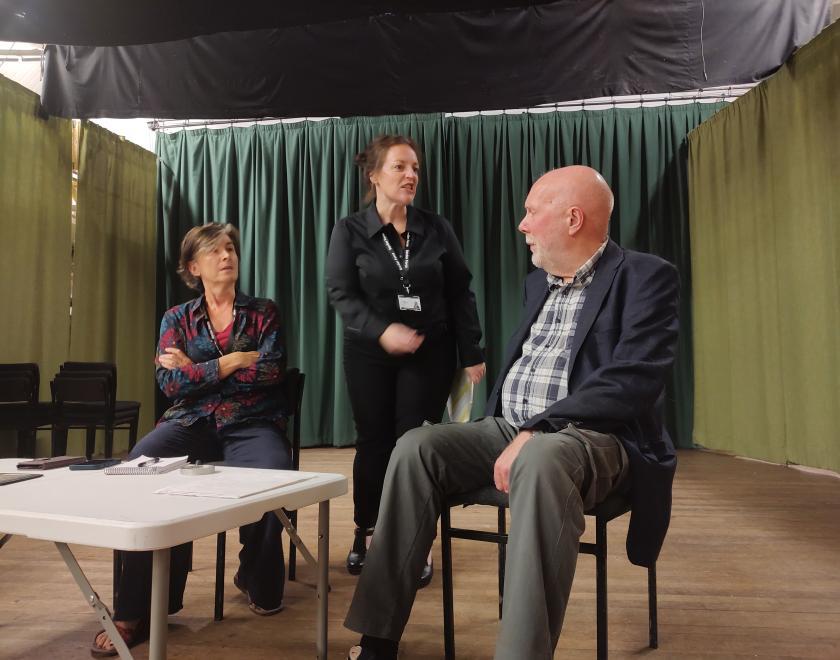 Actors rehearsing their bit for Twyford Drama's Diamond Gems show