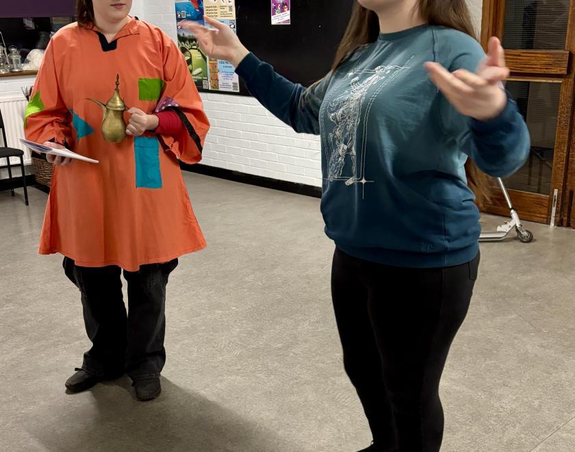The cast of Twyford Drama's panto Aladdin in rehearsal
