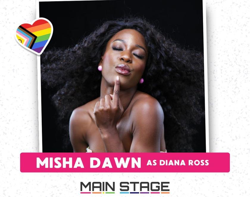 Misha Dawn is performing on the Main Stage at Reading Pride Love Unites