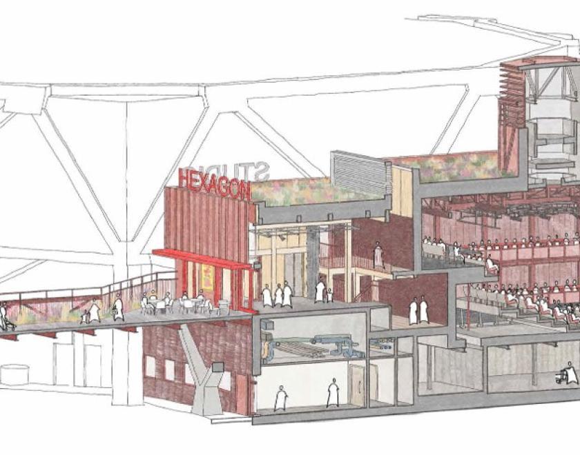 Cut Through of studio