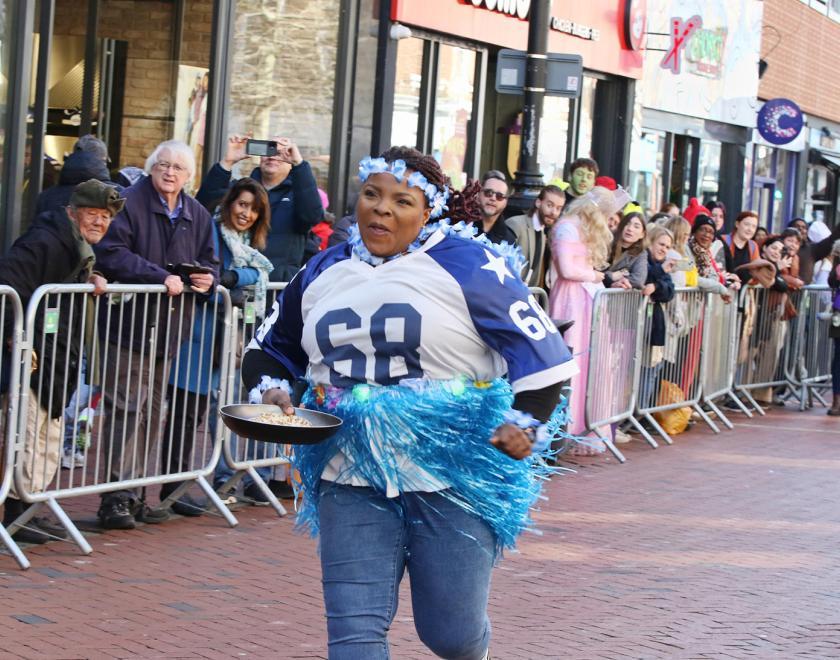 Launchpad pancake race on Broad Street in Reading