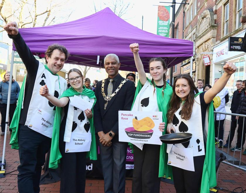 Launchpad pancake race on Broad Street in Reading