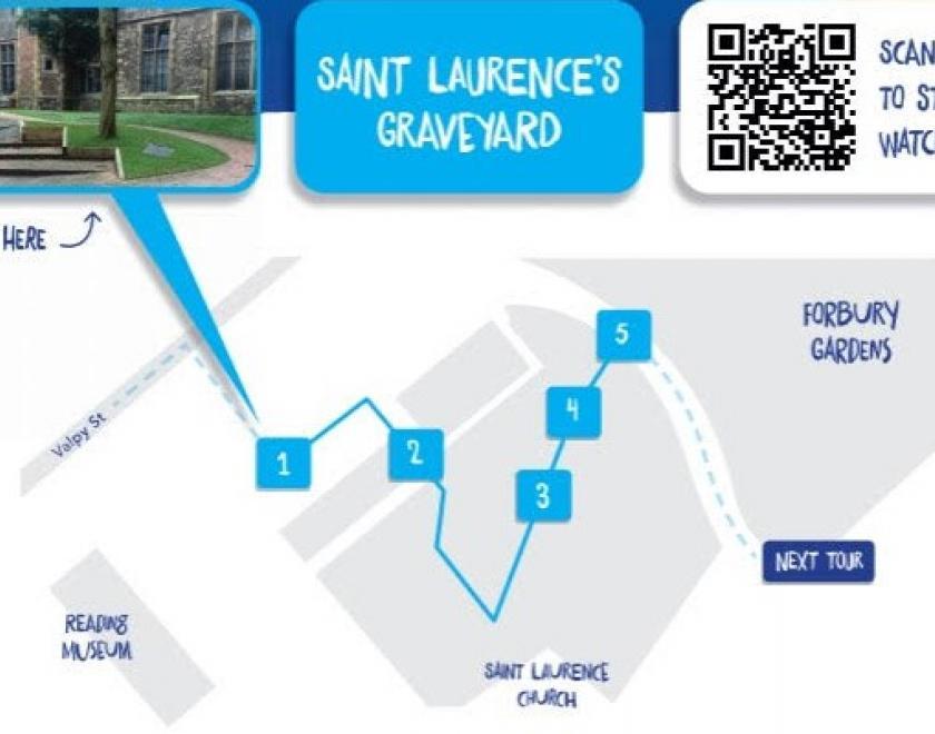 Map to QR codes for The 900 Steps - St Laurence's Church