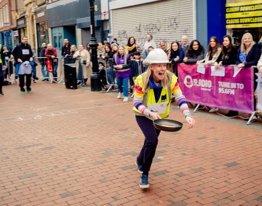 Launchpad’s annual Pancake Race which saw teams batter it out on Broad Street