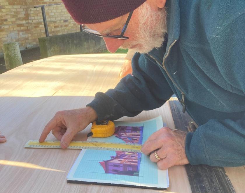 Building the set for Twyford Drama's panto Aladdin