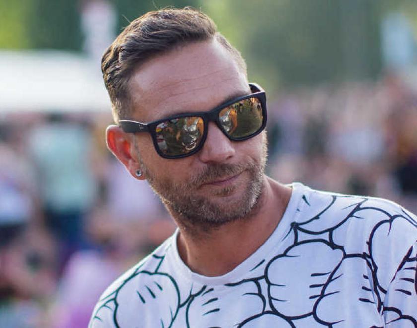 DJ Enbee performs on the PrideXtra stage at Love Unites 2022