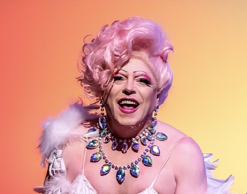 Dr Bev hosts on the main stage at Reading Pride Love Unites 2022