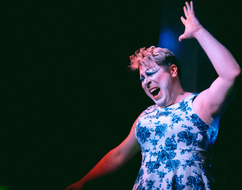 Drag queen performing at Howling @ The Moon