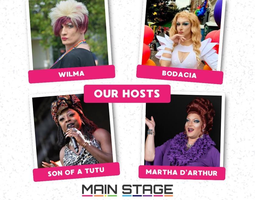 Your hosts for the Main Stage at Reading Pride Love Unites