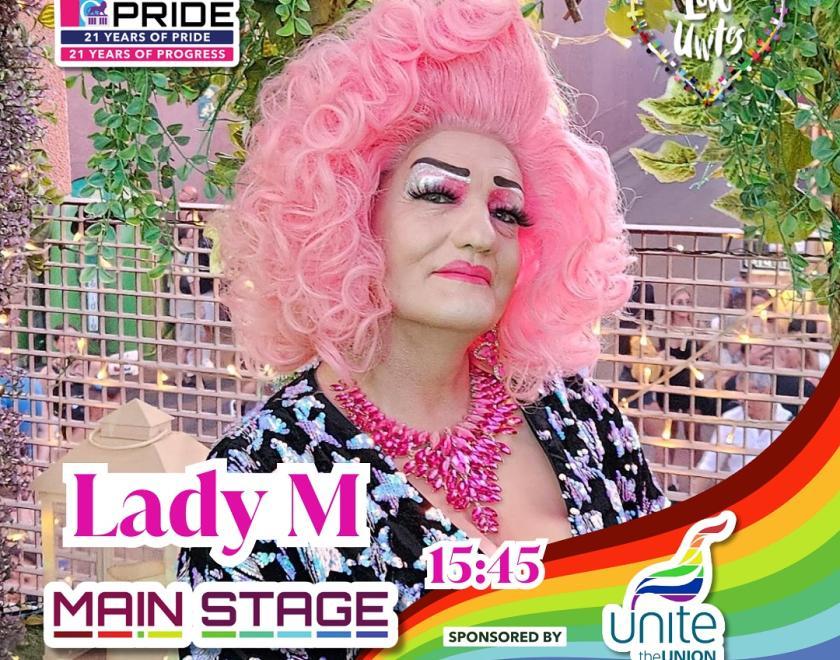 lady M is performing on the Main Stage at Reading Pride Love Unites 2024