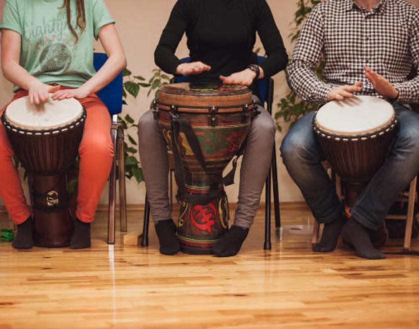 Drum circle in Caversham
