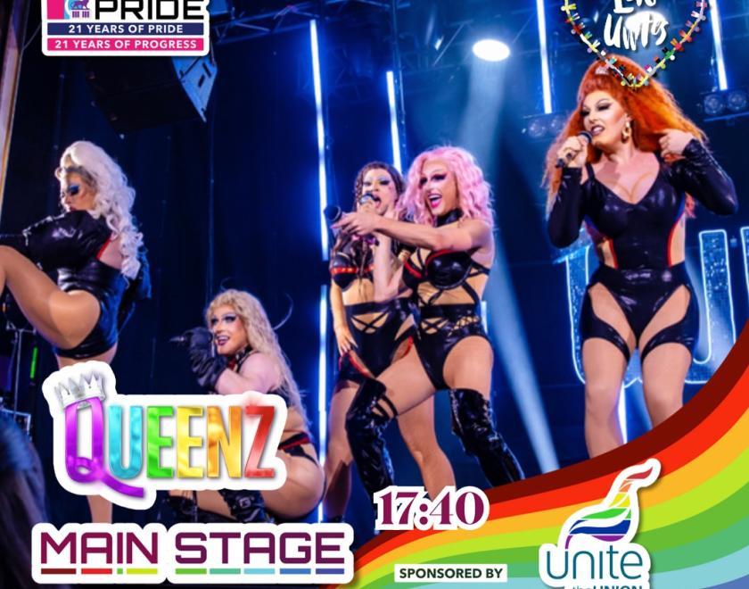 Queenz are performing on the Main Stage at Reading Pride Love Unites 2024