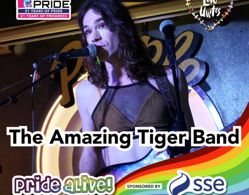 The Amazing Tiger Band is performing on the Pride aLive stage at Love Unites 2024