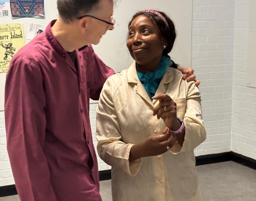 Actors rehearsing their bit for Twyford Drama's Diamond Gems show