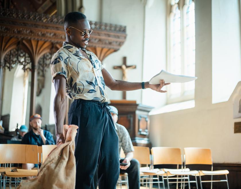 Actors from RABBLE Theatre rehearse William The Conqueror