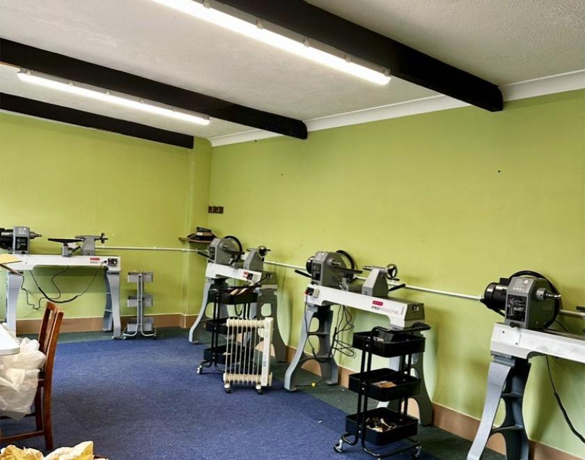 The Love Heartwood workshop has four lathes.