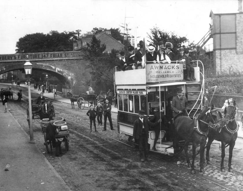 1893 Tram Oxford Rd near Reading West Bridge-Rdg-Mus-Pht