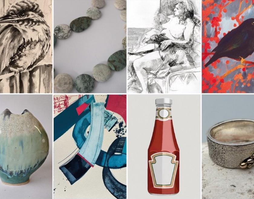 montage of various artworks