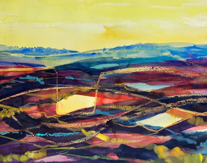 Bold watercolour landscape painting