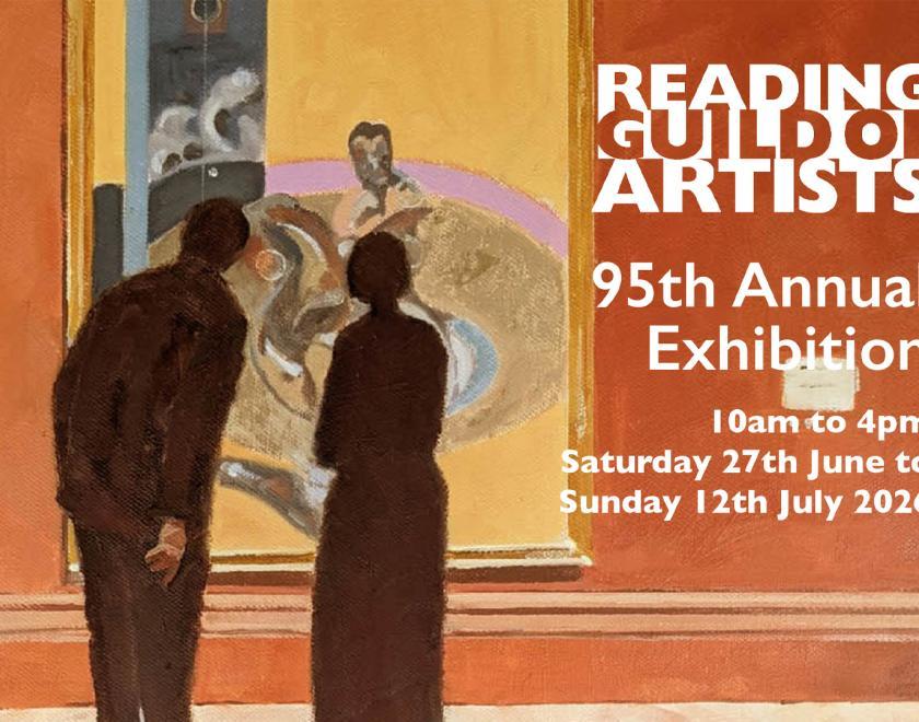 Poster for Exhibition with a painting of people looking at a painting