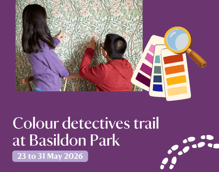 Children spying on detail in wallpaper