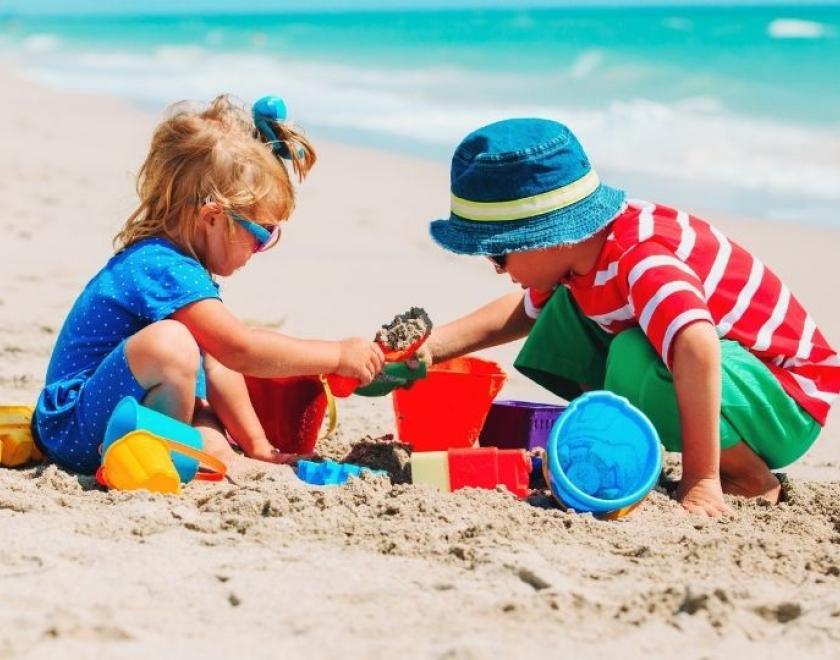 Children playing on the beach