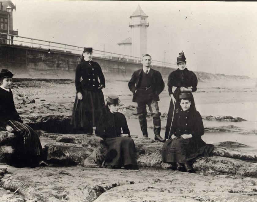 Victorian group on a beach