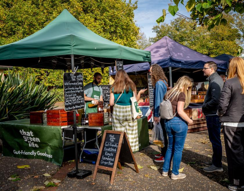 Stalls at a food festival
