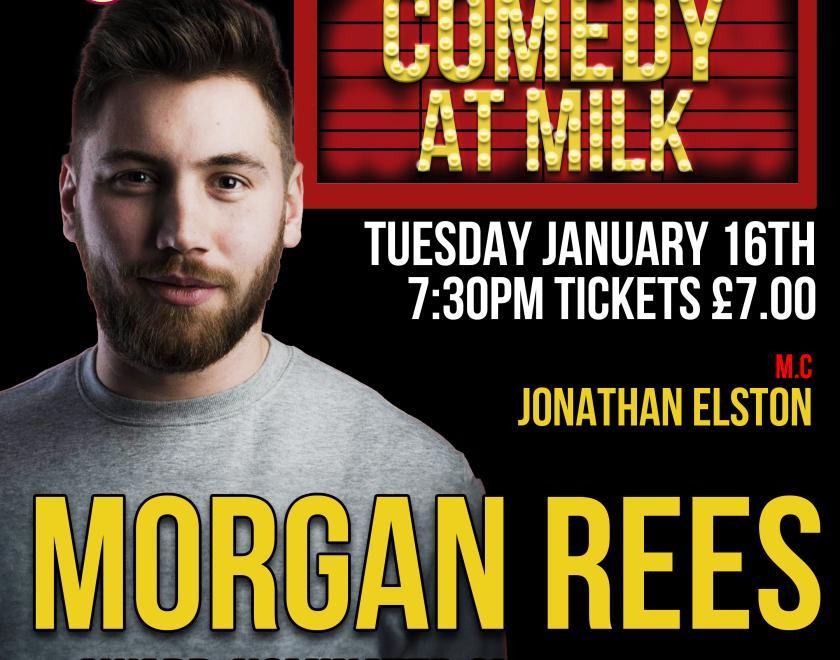 A picture of the poster for the comedy night