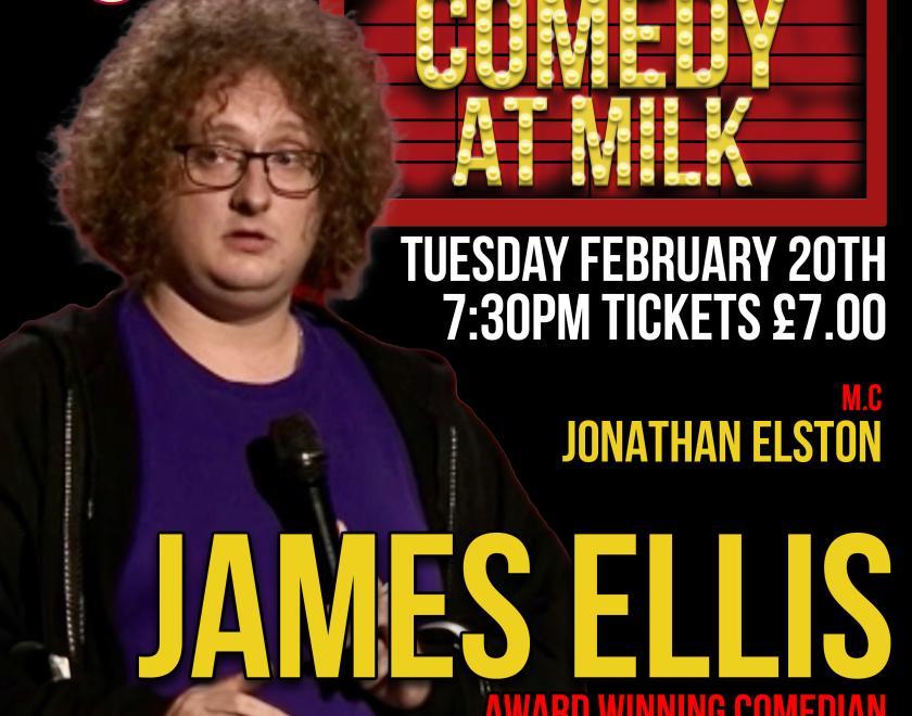 A picture of the poster for the comedy night